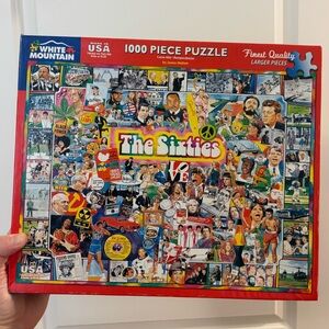 White Mountain The Sixties 1000 piece Puzzle - Vibrant Retro Collage